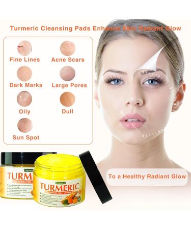80 Turmeric Cleansing Pads for Face | Vitamin C & B5 Exfoliating Scrub Pads | Maintain Skin's Water & Oil Balance - Buy Online on SooperMarket.com