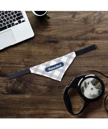 Printplanet Dog Halen - Personalized Neck Towel for Dogs | Caromatic Pattern - White & Blue - Size S - Buy Online on SooperMarket.com