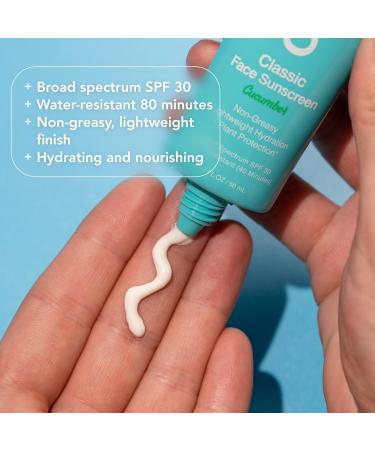 COOLA Organic Face Sunscreen SPF 30 Sunblock Lotion - Daily Protection, Dermatologist Tested, Vegan, Gluten Free - Cucumber 1.7 Fl Oz - Buy Online on SooperMarket.com