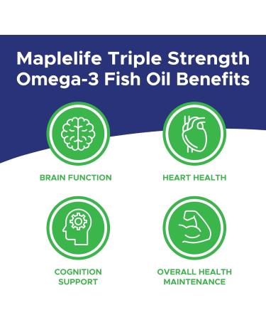 MapleLife - Triple-Strength - Omega-3 Fish Oil - Brain + Heart Health - Essential Fatty Acids - DHA EPA - Fish Oil Softgel 2000 Mg - 300 softgels - Buy Online on SooperMarket.com