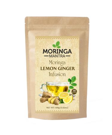 Moringa Mantra Moringa Lemon Ginger Herbal Tea 50 Dip Bags Organically Grown Moringa Infusion