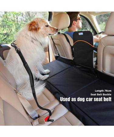 Hands Free Running Dog Lead - Retractable 7FT Long Training Leash for Medium Large Dogs - Reflective Nylon Tape - Ideal for Walking, Hiking, Jogging - Car Seat Belt Leash - Black - Buy Online on SooperMarket.com