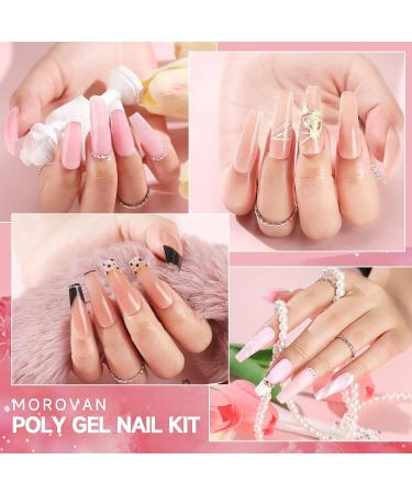 Morovan 2oz Poly Extension Gel - Large Capacity Builder Nail Gel - Long-Lasting Nude Pink Colors - Ideal for Beginners and Professionals - DIY Nail Design Set - Buy Online on SooperMarket.com