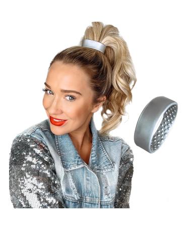 PONY-O Original Patented Cute Hair Accessories for Women - Revolutionary Ponytail Holders Hair Tie Alternative - Silver Hair Ties for Women - Medium Hair Ties for Normal Hair