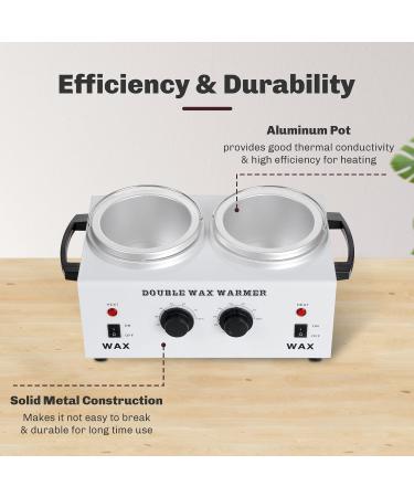 AW Dual Pot Wax Warmer - Professional Electric Heater for Paraffin Wax - Adjustable Temperature - SPA Home Equipment - 2 Count (Pack of 1) - Buy Online on SooperMarket.com