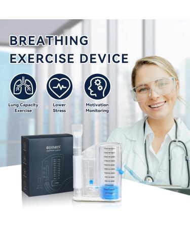 DIMES Breathing Trainer & Lung Exerciser Lung Trainer for Improved Lung Capacity 5000ml Volume Measurement Suitable for Kids and Adults Ideal for Lung Cleanse Fitness and Breath Control 100 - Buy Online on SooperMarket.com