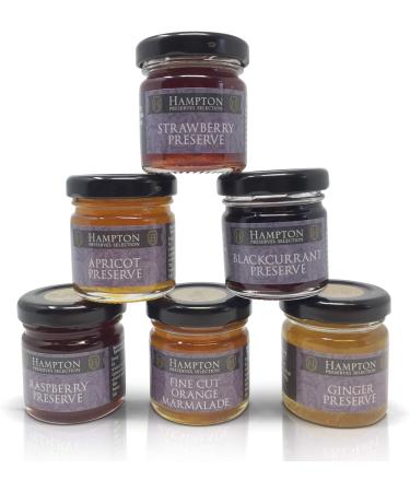 Hampton's Jam Preserves Gift Box Selection Containing 6 x 42g Resealable Assorted Mini Jars - Buy Online on SooperMarket.com