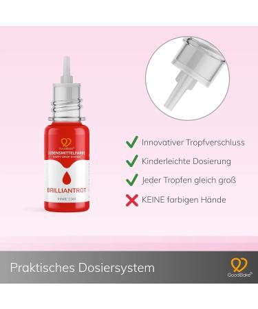 Goodbake Red Food Coloring (11 ml) - Highly Concentrated Vegan Color for Cakes Fondant Buttercream & More - International Shipping Available - Buy Online on SooperMarket.com