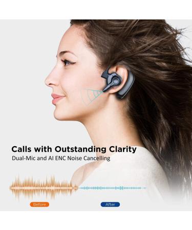 emotal Dual-Mic AI Noise Cancelling Bluetooth Headset | 10 Days Standby | 30Hrs HD Talktime | IPX6 Waterproof & Ultralight | Ideal for Driving/Truckers/Business | EM-BT01 - Buy Online on SooperMarket.com