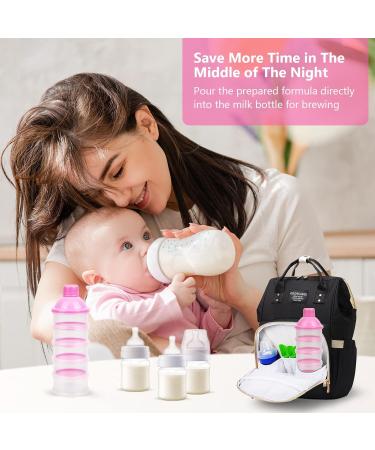 Vicloon Infant Milk Powder Dispenser - Portable 5-Layer Container for Kids - Stackable Snack Storage in Pink - Buy Online on SooperMarket.com