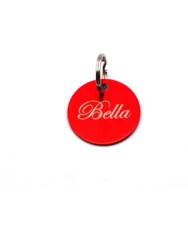 Custom Engraved Dog Tags - Push Button | Synthetic Leather | Blue Black Red Yellow | 30mm | Perfect for Control Branding - Buy Online on SooperMarket.com