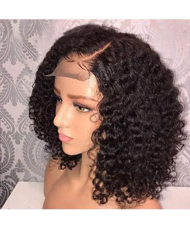 BGHJUE Short Wavy Black Lace Front Wig for Women - Heat Safe Synthetic Hair with Transparent Lace & Decent Parting Space - Buy Online on SooperMarket.com