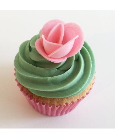 12 Pink Roses- Beautiful Edible 3D Wafer Cake Decorations