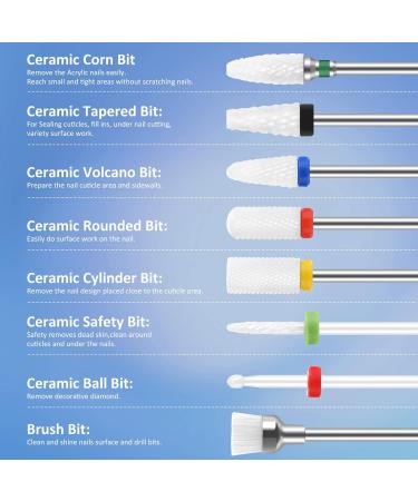 MAQUITA 24pcs Professional Ceramic Tungsten Alloy Nail Drill Bits - Gel & Acrylic Removal Tools for Manicure Pedicure - Nail Accessories - Buy Online on SooperMarket.com