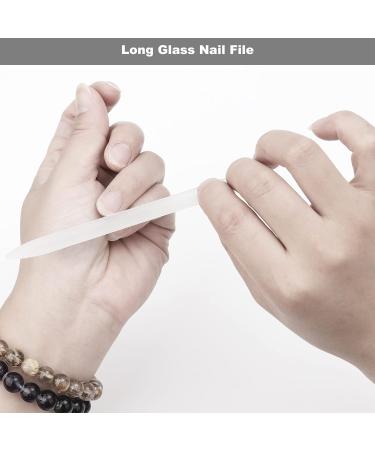 Glamne Glass Nail File Set with Cuticle Pusher Stick & Case - Nail Buffer Shiner for Natural Nails - Buy Online on SooperMarket.com