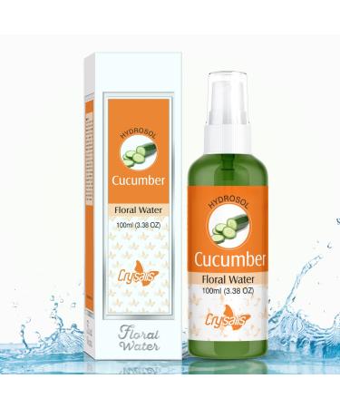 Crysalis Cucumber (Cucumis sativus) |100% Pure Natural Hydrosol Uncut Cold Pressed Floral Water Mist Spray Natural Sun Protector Soothes & Balances Skin Tone - 100 ML