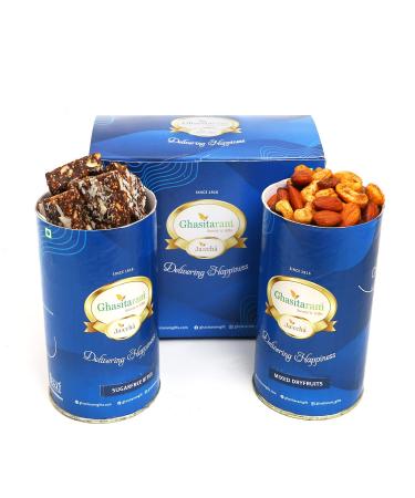 Jaiccha Ghasitaram Sugarfree Bites and Mix Dryfruits Cans|Gift for Diwali Gifts Bhaidooj Gifts|
