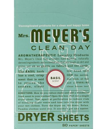 Mrs. Meyer's Clean Day Dryer Sheets - Basil - 80 ct - 2 pk
