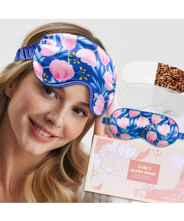 Cooling Eye Mask Gel Eye Mask for Dark Circles Migraines Eye Surgery Warm Compress for Eyes Eye Mask for Dry Eyes Blepharitis & Stye Eye Treatment 3 in 1 Weighted Eye Mask for Sleeping(Blue)