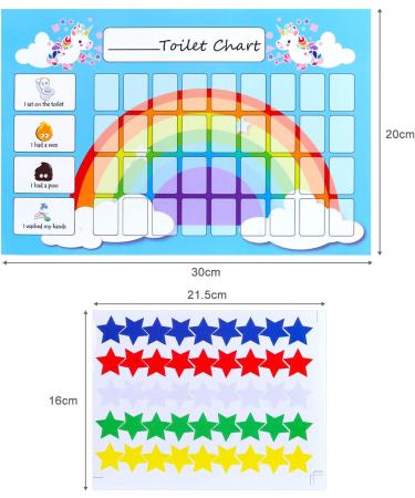 GWHOLE 2 Pack Unicorn Potty Training Reward Chart with 270 Star Stickers for Boys & Girls - Blue - Buy Online on SooperMarket.com