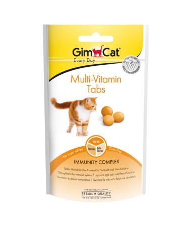 GimCat Multi-Vitamin Tabs - Functional cat snacks that promote the immune system heart and eyes - 1 pouch (1 x 40 g)