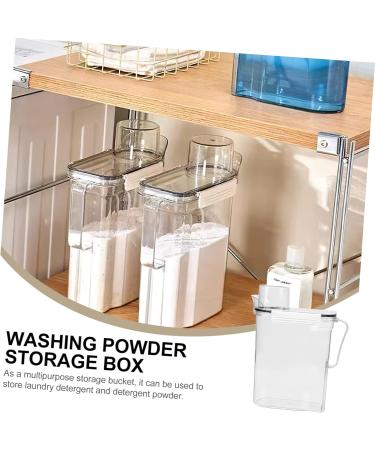 KOMBIUDA 4pcs Laundry Storage Box Bucket for Soap Tide Laundry Liquid Lotion Plastic Transparent - Buy Online on SooperMarket.com