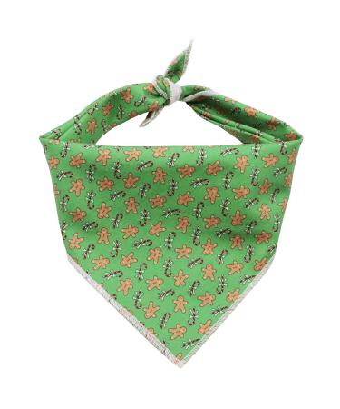 Lionet paws Christmas dogs Bandana headscarf dog cloth triangle for small medium -sized and large dogs Christmas L (1 Pack) Gingerbread Man