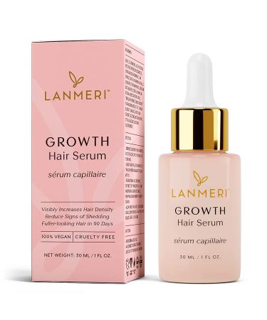 Lanmeri Vegan Hair Growth Serum - Natural Treatment for Hair Loss - Fuller, Thicker Hair in 90 Days - For Women & Men - Buy Online on SooperMarket.com