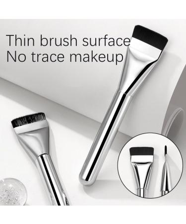 Flat Foundation Brush 5.4'' Flat Makeup Brush Thin Blade Liquid Foundation Brush Soft Bristles Contour Brush Concealer Brush for Streak-Free Coverage Natural Finish - Buy Online on SooperMarket.com