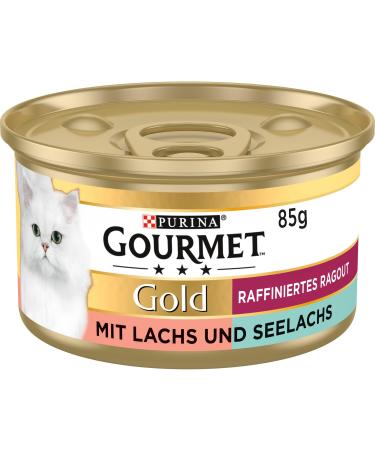 Gourmet Gold Refined Ragout Duetto wet cat food salmon and pollock 12-pack (12 x 85g)