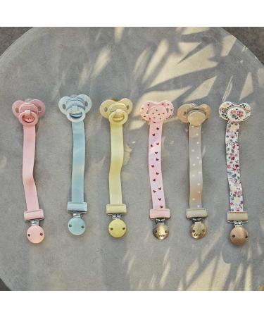 Elodie Details Pacifier Chain 2 Pack - Scandinavian Design for Baby Boys & Girls | Fabric & Wood Clip | Universal Silicone Ring | Autumn Rose & Candy Pink - Buy Online on SooperMarket.com