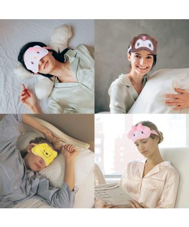 Cartoon Sleep Eye Mask - Pink Kitty & Stitch Lilo Face - Soft Faux Fur - Kids Blindfolds Set of 4 - Buy Online on SooperMarket.com