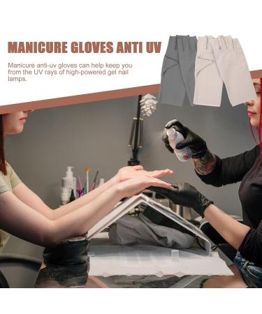 POPETPOP 2 Pairs Gel Nail Lamp UV Gloves Anti UV Manicure Gloves Nail UV Protection Gloves for Salon - Buy Online on SooperMarket.com