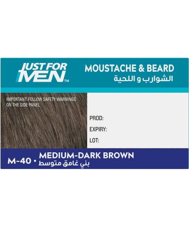 Just For Men Moustache & Beard Medium-Dark Brown Dye with Applicator Brush - M40 - Buy Online on SooperMarket.com