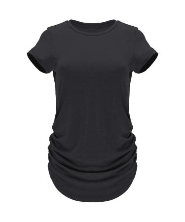 GO HEAVY Women's Multifunctional Sports T-Shirt Long Cut M Black