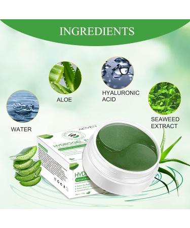 Aloe Vera Eye Patches 30 Pairs Hydrogel Eye Masks for Dark Circles Anti Wrinkle Treatment Under Eye Gel Pads Eye Mask for Puffy Eyes Skincare Hydrating Green - Buy Online on SooperMarket.com