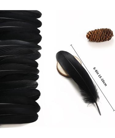 Ballinger Black Craft Feathers Bulk - 120Pcs 6-8 Inch Real Goose Feathers for DIY Halloween Decor, Jewelry, Cosplay & Clothing - Buy Online on SooperMarket.com