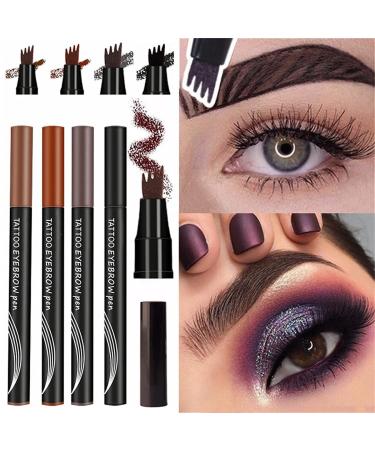 LSNTUU Anjoize Eyebrow Pen Ztigerz 4-Tip Microblade Brow Pen - Waterproof Coffee Brown Pencil - Buy Online on SooperMarket.com