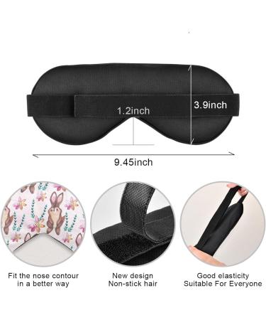 Haskirky Light Blocking Eye Mask for Deep Sleep | Breathable & Adjustable | Men and Women | Travel, Yoga, Meditation | Cute Rabbit Flower Design - Buy Online on SooperMarket.com