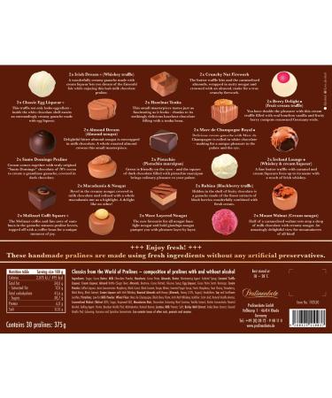 Praline Messenger - 30 Handmade German Chocolates | Classic Chocolate Gift 375g | International Shipping - Buy Online on SooperMarket.com