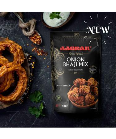 Aagrah Onion Bhaji Mix - 3 x 150g Packs - Authentic Indian Restaurant Recipe Batter Mix - Make Delicious Bhajis and Pakoras at Home in Minutes - Suitable for Vegans 150 g (Pack of 3) - Buy Online on SooperMarket.com