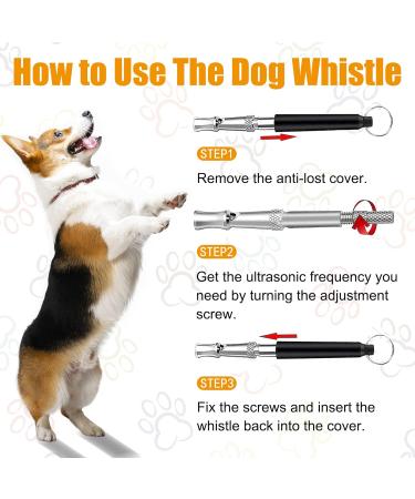 Professional Dog Whistle and Dog Clicker Set Supersonic Dog Training Whistle for Recall with Black Lanyard Adjustable Frequency Puppy Clickers for Training Stop Barking Pet Obedience(2 Pieces) - Buy Online on SooperMarket.com