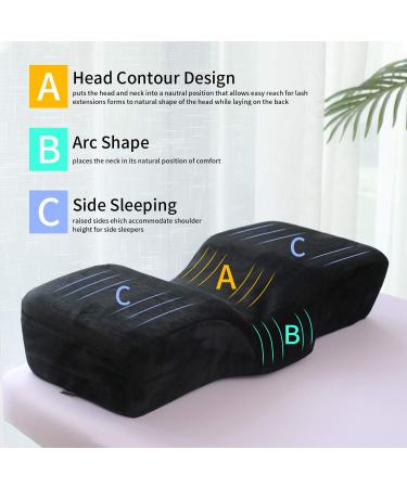 Professional White Eyelash Extension Memory Foam Pillow with Organizer Stand - Grafting Pillow with Velvet Pillowcase - Buy Online on SooperMarket.com