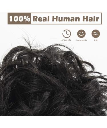 BARSDAR 100% Human Hair Scrunchie in 1B#-Black - Curly Messy Bun Hairpiece for Women & Kids - Updo Chignons - 5.1 inch - Buy Online on SooperMarket.com