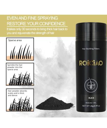 Shop Hair Fibres Black Professional Quality Hair Powder for Thinning Hair | Instant Concealment for Men & Women | No Greasy Residue - Buy Online on SooperMarket.com