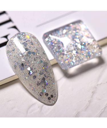 Shine Silver Glitter Hexagon Sequins Dip Powder Nails - 28g/Box, Long-lasting & No UV Light Needed (No.122) Blue - Buy Online on SooperMarket.com