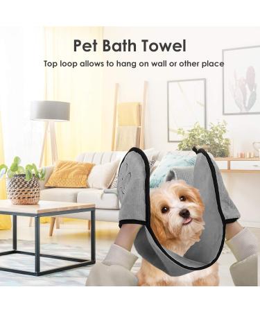 Nicoone Super Absorbent Dog Towel | Ultra Absorbent Fast Drying Pet Bath Towel for Cats & Dogs (Pink + Gray) - Ideal for International Shipping - Buy Online on SooperMarket.com