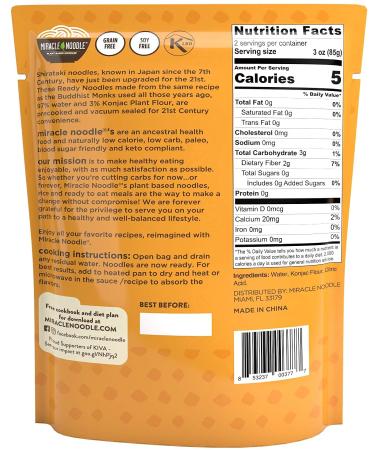 Miracle Noodle Angel Hair Shirataki Noodles - Ready To Eat Konjac Noodle - Keto, Paleo, Vegan - Gluten Free, Low Carb, Low Calorie, Soy Free - 7 Ounce (Pack Of 6) - Buy Online on SooperMarket.com