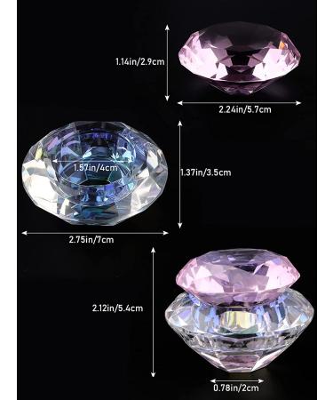 Nail Art Dappen Dish with Gemstone Lid - Pink | Kalolary Monomer Cups for Acrylic Liquid | Nail Glass Crystal Cup Bowl for Acrylic Powder - Buy Online on SooperMarket.com