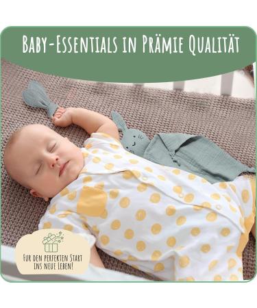 YoCaa Baby Gift Set for Boys & Girls - 100% Muslin Cotton Cuddly Cloth Bibs & Teething Ring - Perfect Birth Present (Mint) - Buy Online on SooperMarket.com